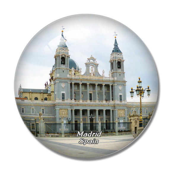 Spain Almudena Cathedral Madrid 3D Fridge Magnet Crystal Glass