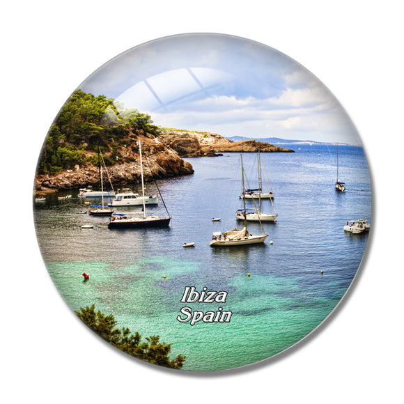 Spain Cala Bassa Ibiza 3D Fridge Magnet Crystal Glass