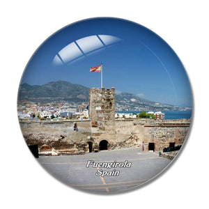 Spain Castle of Sohail Fuengirola 3D Fridge Magnet Crystal Glass