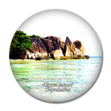 Anse Source Argent La Digue Island Seychelles 3D Fridge Magnet Crystal Glass