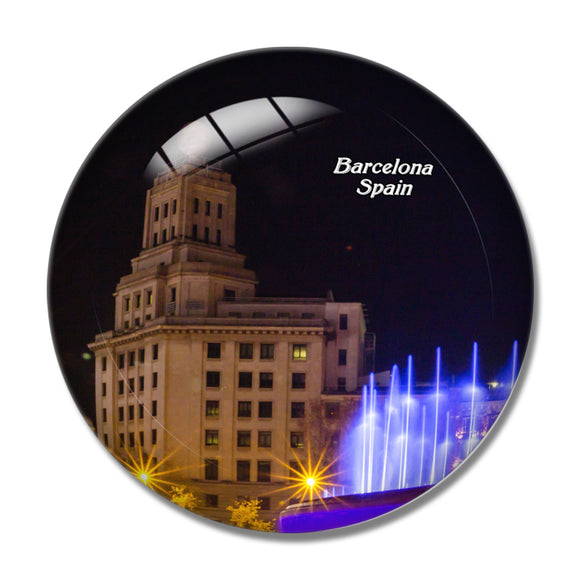 Spain Catalunya Square Barcelona 3D Fridge Magnet Crystal Glass