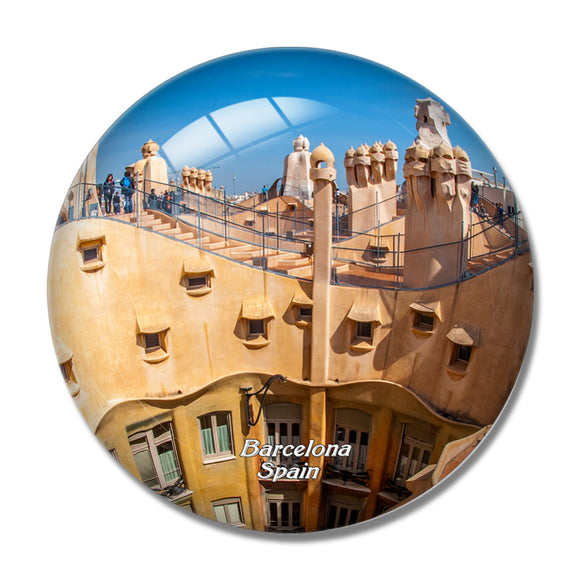 Spain Gaudi Gracia Barcelona 3D Fridge Magnet Crystal Glass