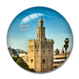 Spain Gold Tower Seville 3D Fridge Magnet Crystal Glass