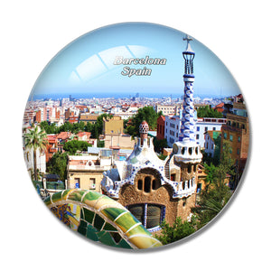 Spain Guell Park Barcelona 3D Fridge Magnet Crystal Glass