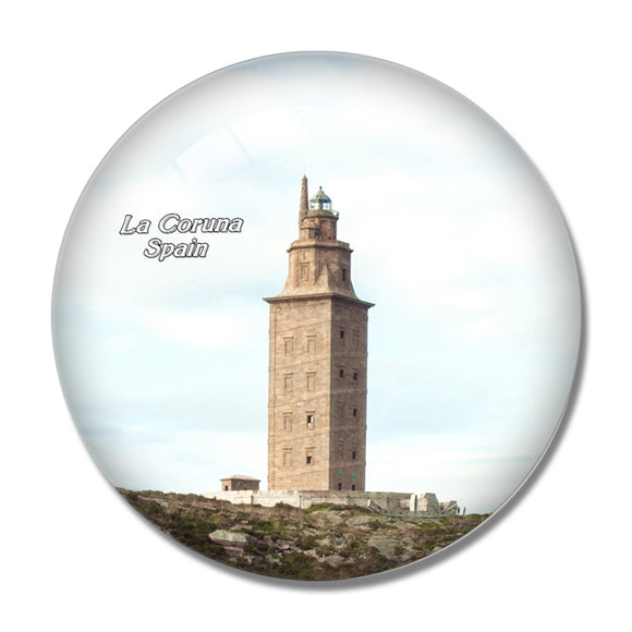 Spain Hercules Tower La Coruna 3D Fridge Magnet Crystal Glass