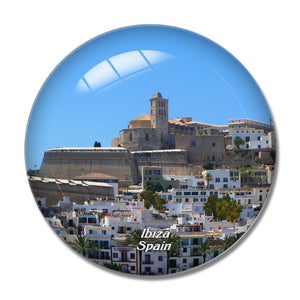 Spain Ibiza Castle 3D Fridge Magnet Crystal Glass