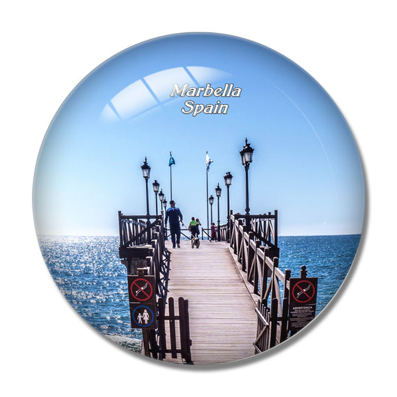 Spain Marbella Beach 3D Fridge Magnet Crystal Glass