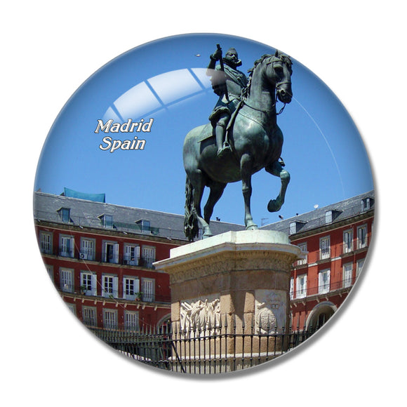 Spain Mayor Square Madrid 3D Fridge Magnet Crystal Glass