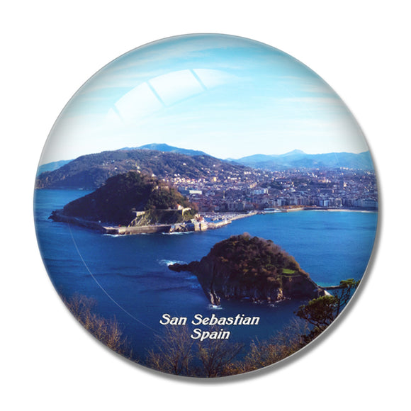 Spain Mount Urgull San Sebastian 3D Fridge Magnet Crystal Glass