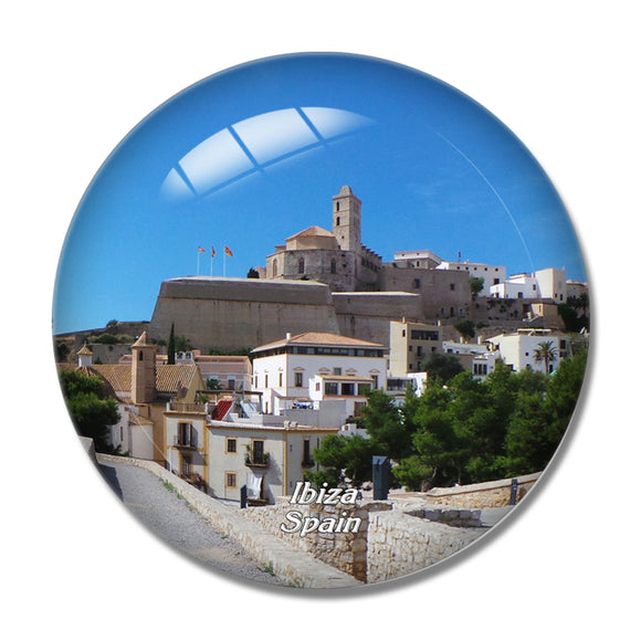 Spain Old Town Ibiza 3D Fridge Magnet Crystal Glass