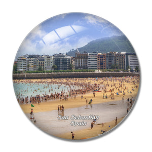 Spain Old Town San Sebastian 3D Fridge Magnet Crystal Glass