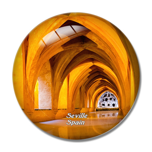 Spain Royal palace Seville 3D Fridge Magnet Crystal Glass