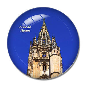 Spain San Salvador Cathedral Oviedo 3D Fridge Magnet Crystal Glass