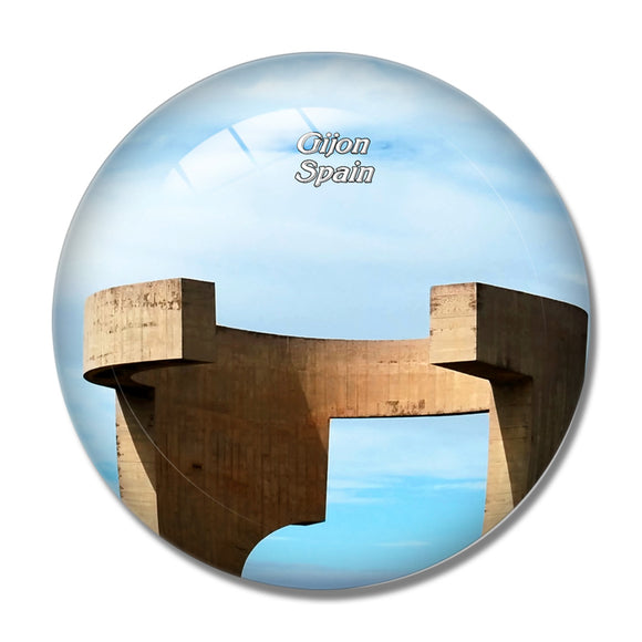 Spain Santa Catalina Headland Gijon 3D Fridge Magnet Crystal Glass