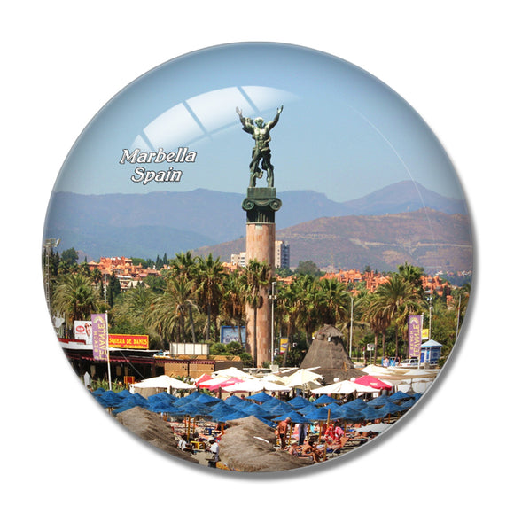 Spain Sea Avenue Marbella 3D Fridge Magnet Crystal Glass