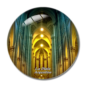 Argentina La Plata Cathedral 3D Fridge Magnet Crystal Glass