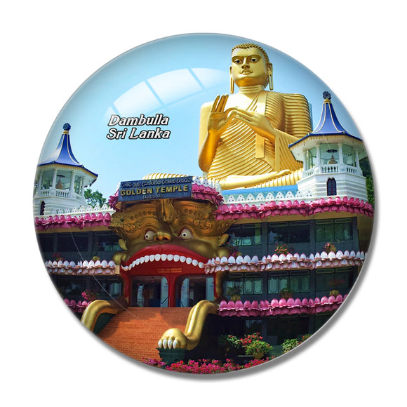 Sri Lanka Golden Temple of Dambulla 3D Fridge Magnet Crystal Glass