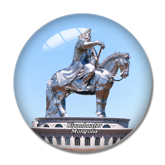 Statue of Chinggis Khan Ulaanbaatar Mongolia 3D Fridge Magnet Crystal Glass