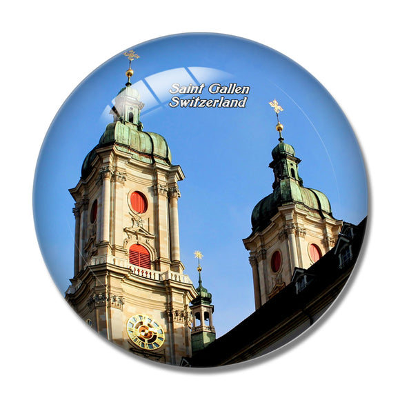 Switzerland Abbey Library of Saint Gallen 3D Fridge Magnet Crystal Glass