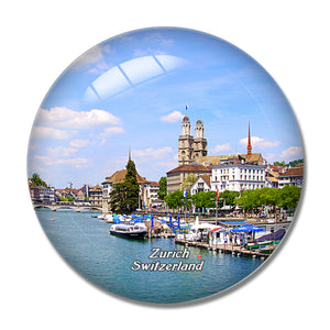 Switzerland Grossmunster Zurich 3D Fridge Magnet Crystal Glass