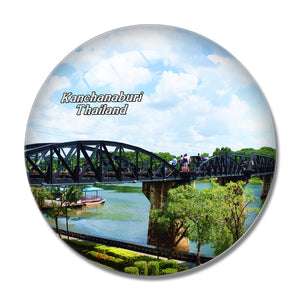 Thailand khwae River Bridge Kanchanaburi 3D Fridge Magnet Crystal Glass