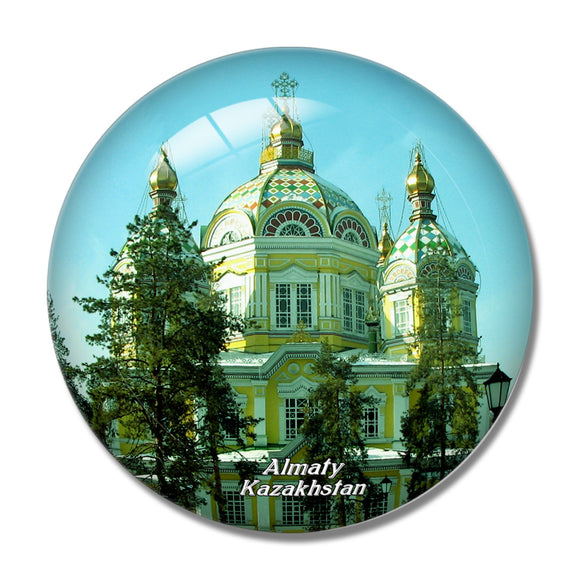 Ascension Cathedral Almaty Kazakhstan 3D Fridge Magnet Crystal Glass