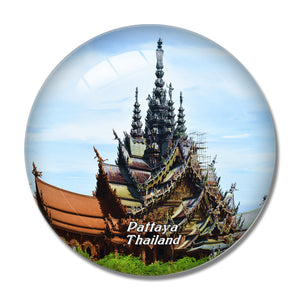 Thailand The Sanctuary Of Truth Pattaya 3D Fridge Magnet Crystal Glass