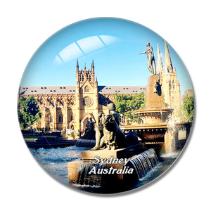 Australia Hyde Park St M ary's Cathedral Sydney 3D Fridge Magnet Crystal Glass