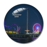 USA America Bishop's Palace Galveston 3D Fridge Magnet Crystal Glass