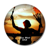 USA America Mallory Square Key West 3D Fridge Magnet Crystal Glass