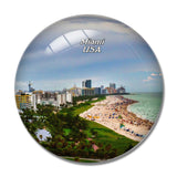 USA America Miami Beach 3D Fridge Magnet Crystal Glass