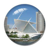 USA America Milwaukee Art Museum 3D Fridge Magnet Crystal Glass