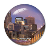 USA America Minneapolis 3D Fridge Magnet Crystal Glass