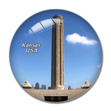 USA America National WWI Museum and Memorial Kansas 3D Fridge Magnet Crystal Glass