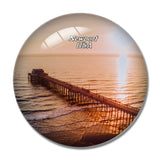 USA America Newport Beach 3D Fridge Magnet Crystal Glass