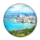 USA America Oahu Hawaii 3D Fridge Magnet Crystal Glass