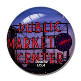 USA America Pike Place Market Seattle 3D Fridge Magnet Crystal Glass