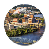 USA America Pittsburgh 3D Fridge Magnet Crystal Glass