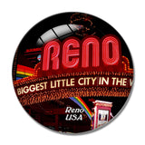 USA America Reno 3D Fridge Magnet Crystal Glass