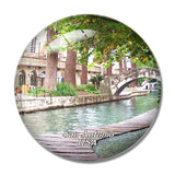 USA America River Walk San Antonio 3D Fridge Magnet Crystal Glass