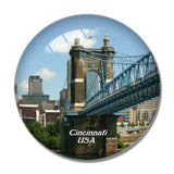 USA America Rochester Bridge, Cincinnati 3D Fridge Magnet Crystal Glass