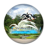 USA America SeaWorld Orlando 3D Fridge Magnet Crystal Glass
