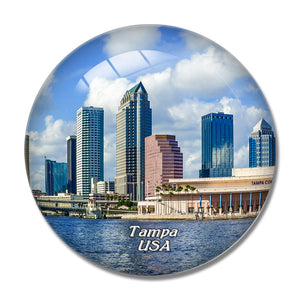 USA America Tampa 3D Fridge Magnet Crystal Glass