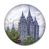 USA America Temple Square Salt Lake 3D Fridge Magnet Crystal Glass