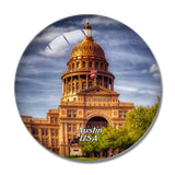 USA America Texas State Capitol Austin 3D Fridge Magnet Crystal Glass