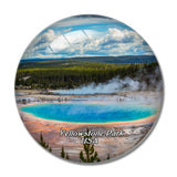 USA America The Grand Prismatic Spring-Canyon Area 3D Fridge Magnet Crystal Glass