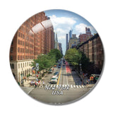 USA America The High Line New York 3D Fridge Magnet Crystal Glass