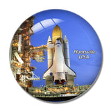 USA America U.S. Space and Rocket Center Huntsville 3D Fridge Magnet Crystal Glass
