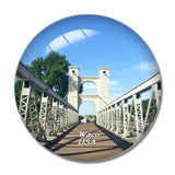 USA America Waco Suspension Bridge 3D Fridge Magnet Crystal Glass