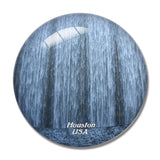 USA America Water Wall Houston 3D Fridge Magnet Crystal Glass